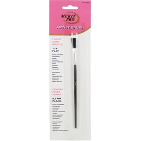 Merit Pro 1 0.25 in. Finest Flat Pure Bristle Artist Brush 652270000020